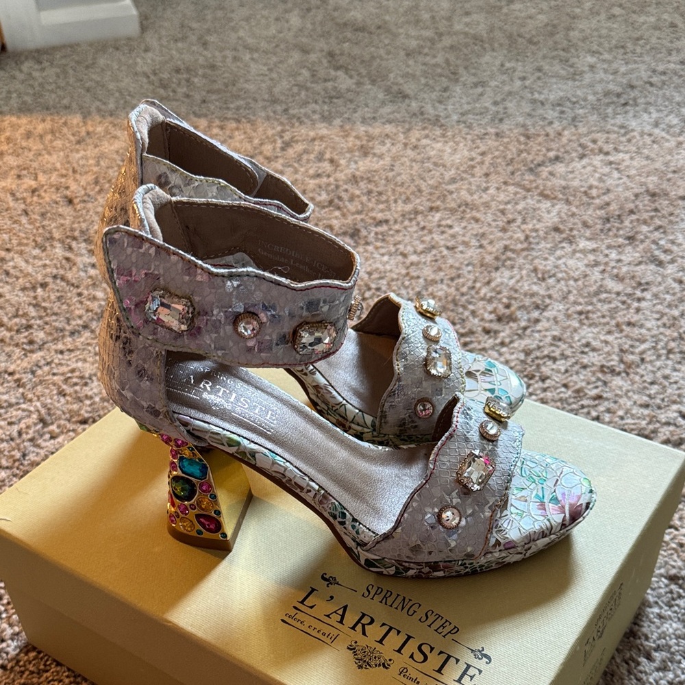 Spring Step L'Artiste Embellished Multicolor Heels